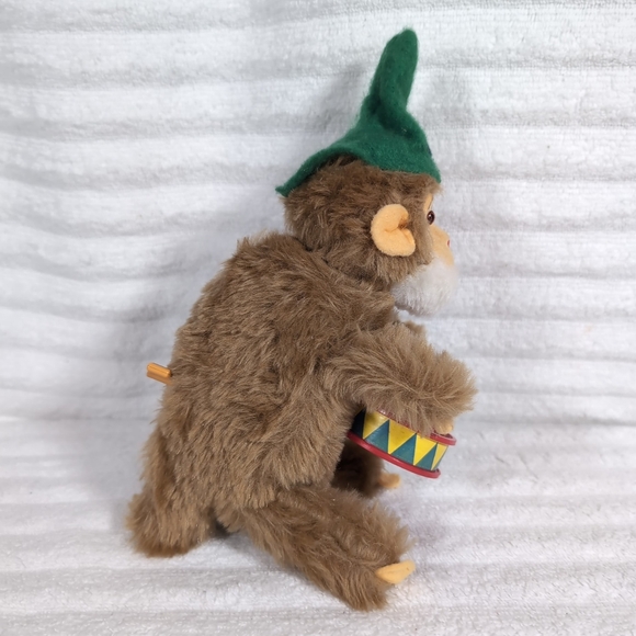 Vintage Carl Original Wind Up Monkey Drummer Toy West Germany Stuffed Plush READ - Picture 2 of 8